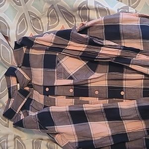 Pink and Blue Divided button up shirt size 6